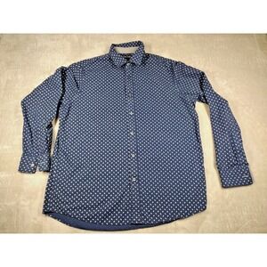 Michael Kors Men's Blue White Paisley Button Down Sz Large Classic Fit